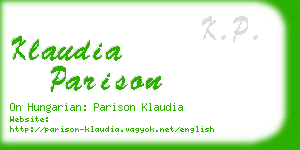 klaudia parison business card